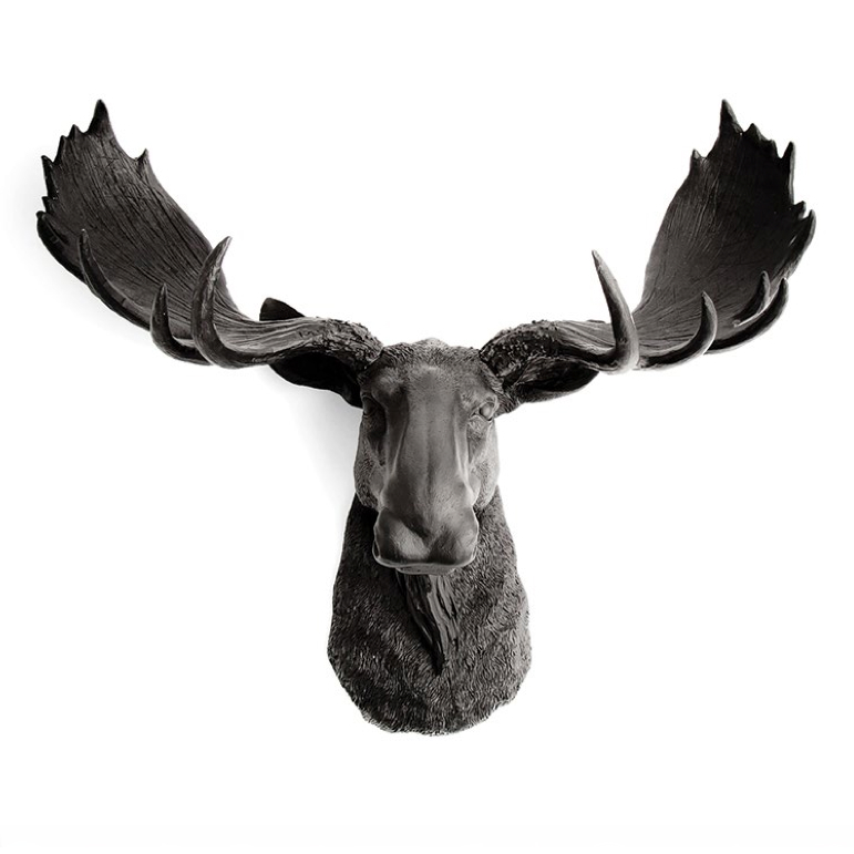 White Faux Moose Head