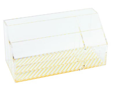 office accessories, acrylic, gold stripe