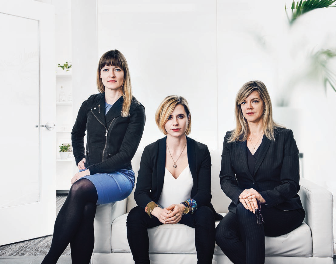The founders of Paradigm Law at their office (from left to right): Emma Rhodes, Angela Chaisson and Robin Parker