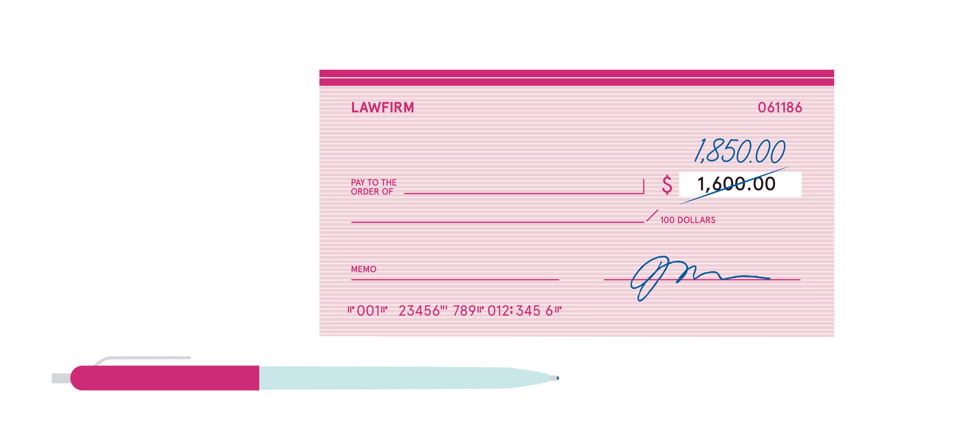 Cheque and Pen