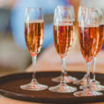 A photo of wine glasses.
