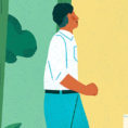 Illustration of man walking