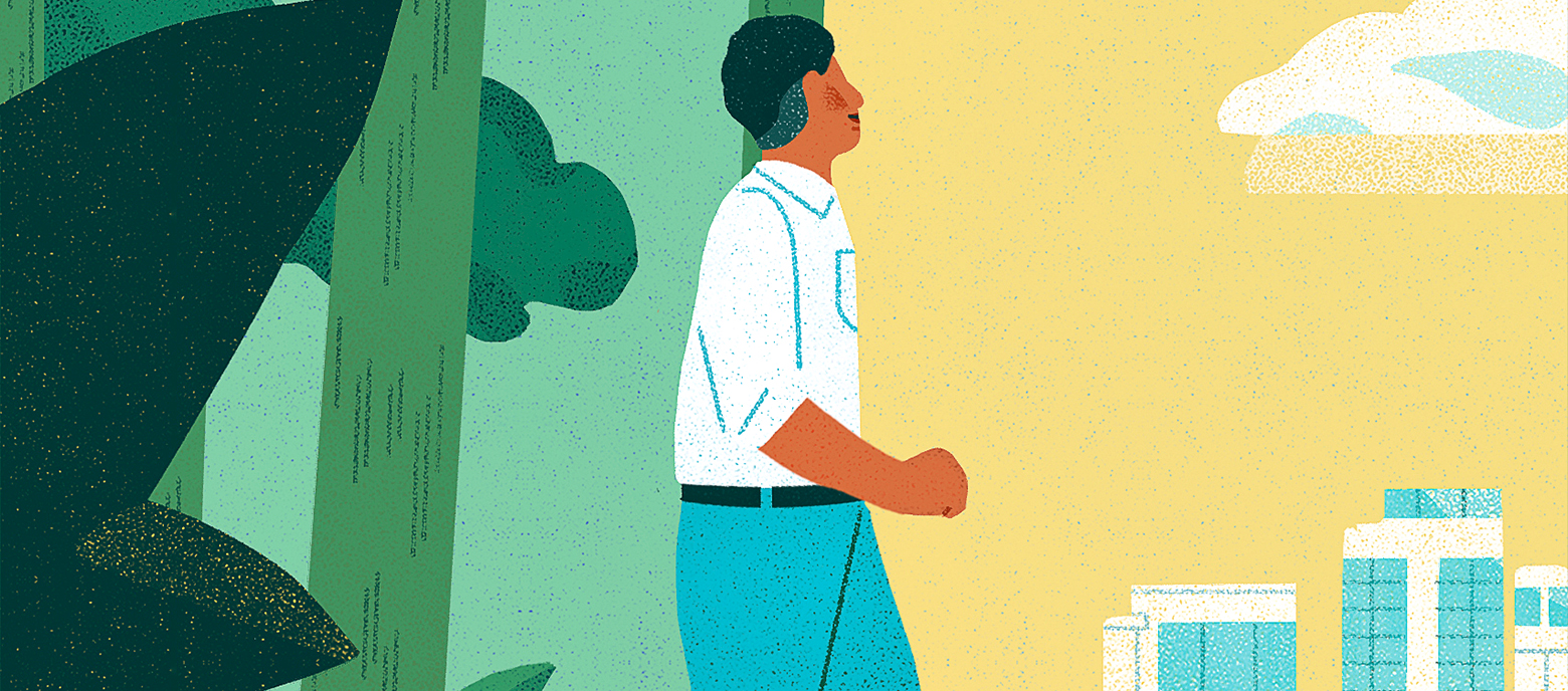 Illustration of man walking
