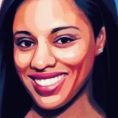Illustrated portrait of Dominique Hussey