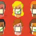 Illustration of students wearing masks