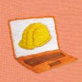 Illustration of laptop with a hardhat on the screen