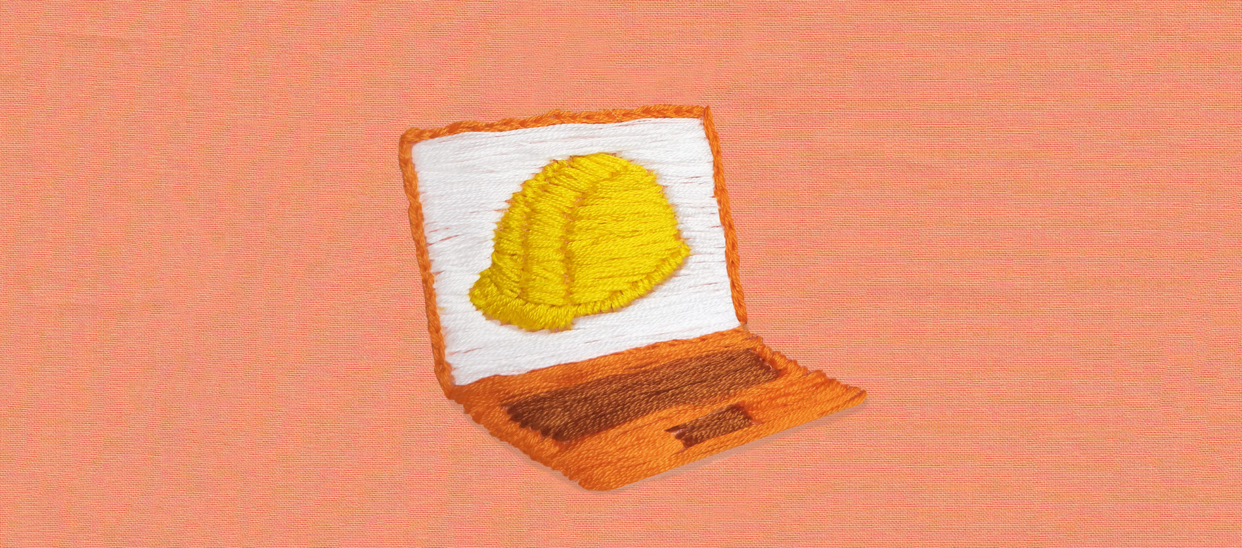 Illustration of laptop with a hardhat on the screen
