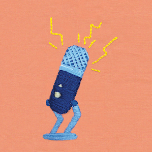Illustration of a microphone used for podcasting