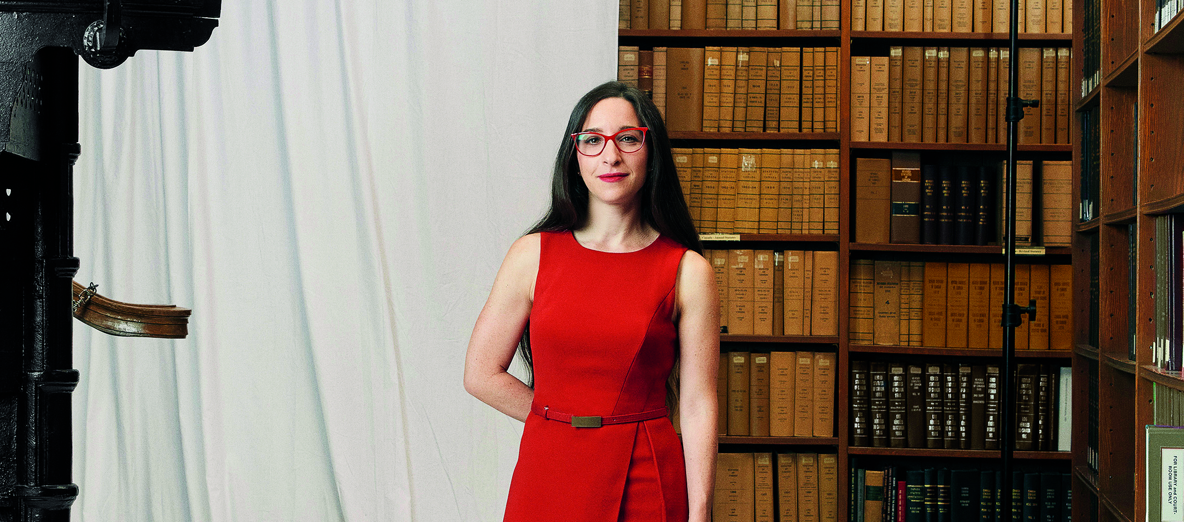 Lisa Feldstein pictured in the American Room of the Great Library at Osgoode Hall.
