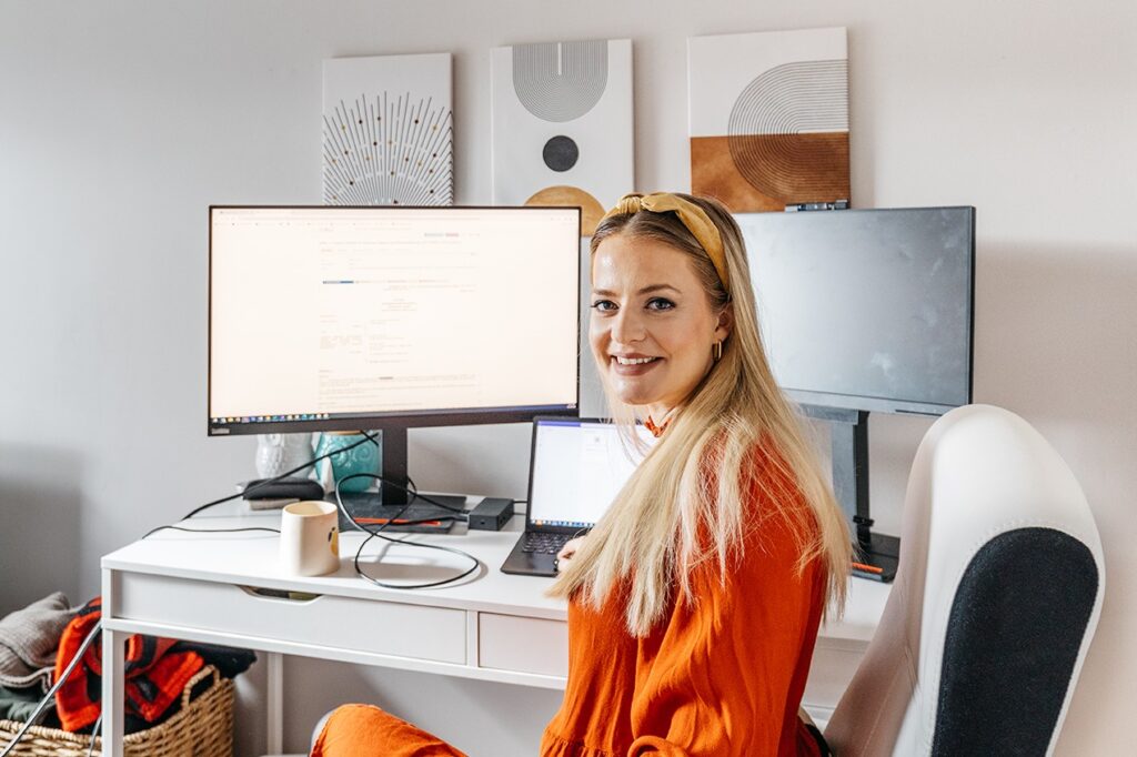 Zoë Hountalas in her home office