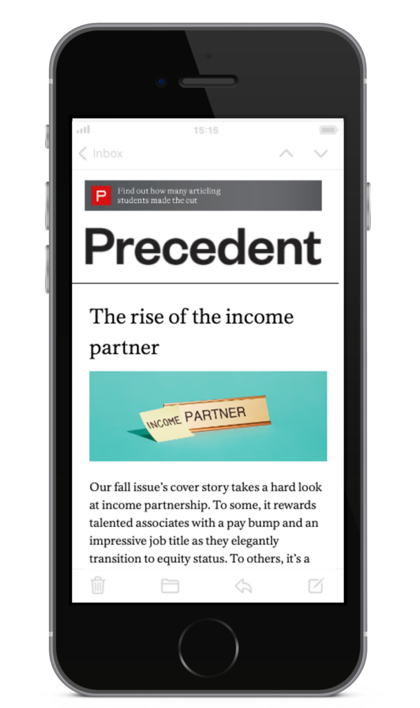 The Precedent Newsletter on Mobile