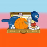 Briefcase containing items like sports tickets and a gourmet meal that symbolize common networking strategies