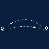 Illustration of a return flight map, symbolizing a lawyer’s journey to solo practice and back to life at a firm